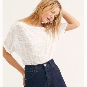 FREE PEOPLE Astrid Burnout Tee We The Free White
